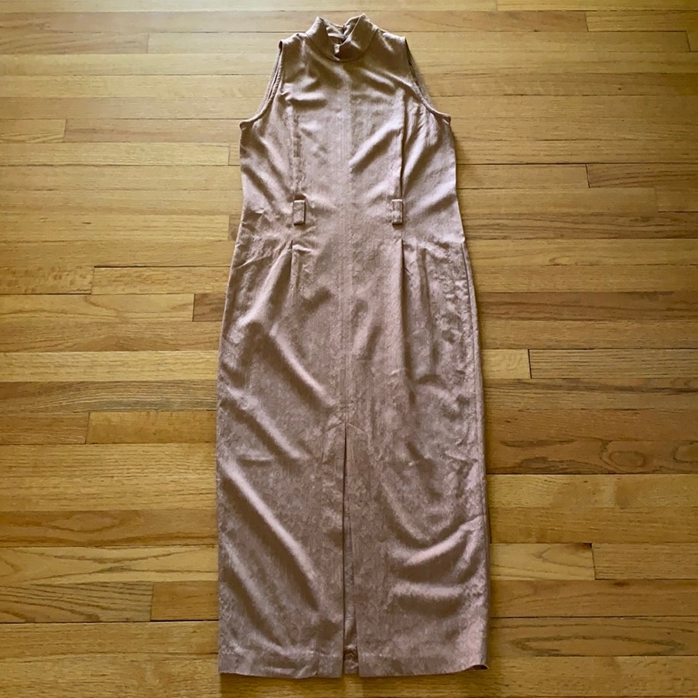 vintage Ann Taylor mock neck sleeveless midi dress